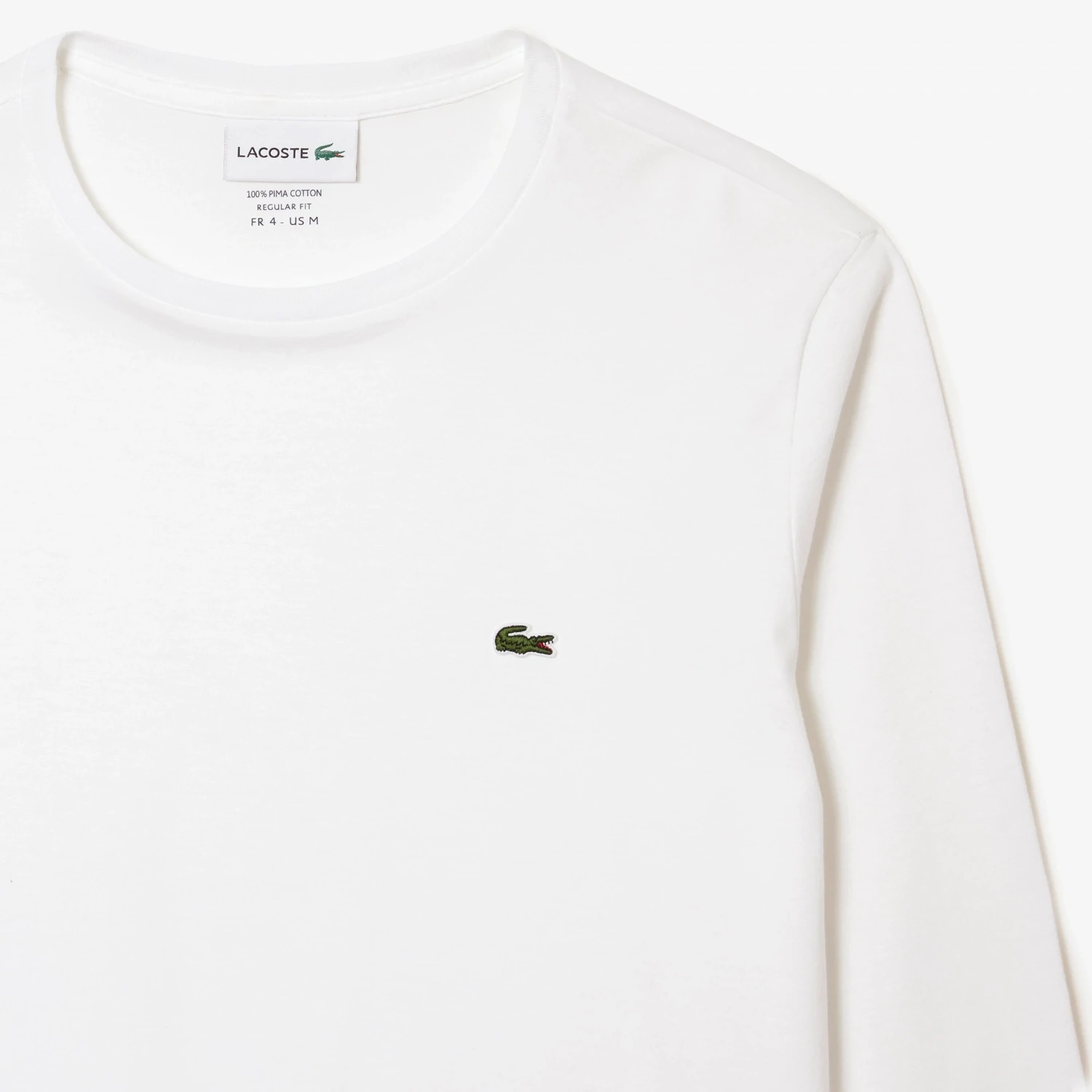 Lacoste TH6712 52 001 Men’s Long Sleeve Round Neck T-Shirt – White