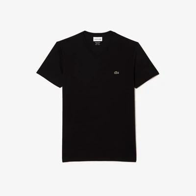 Lacoste TH6710 52 031 Men’s SS Regular Fit V-Neck T-Shirt/ BLACK