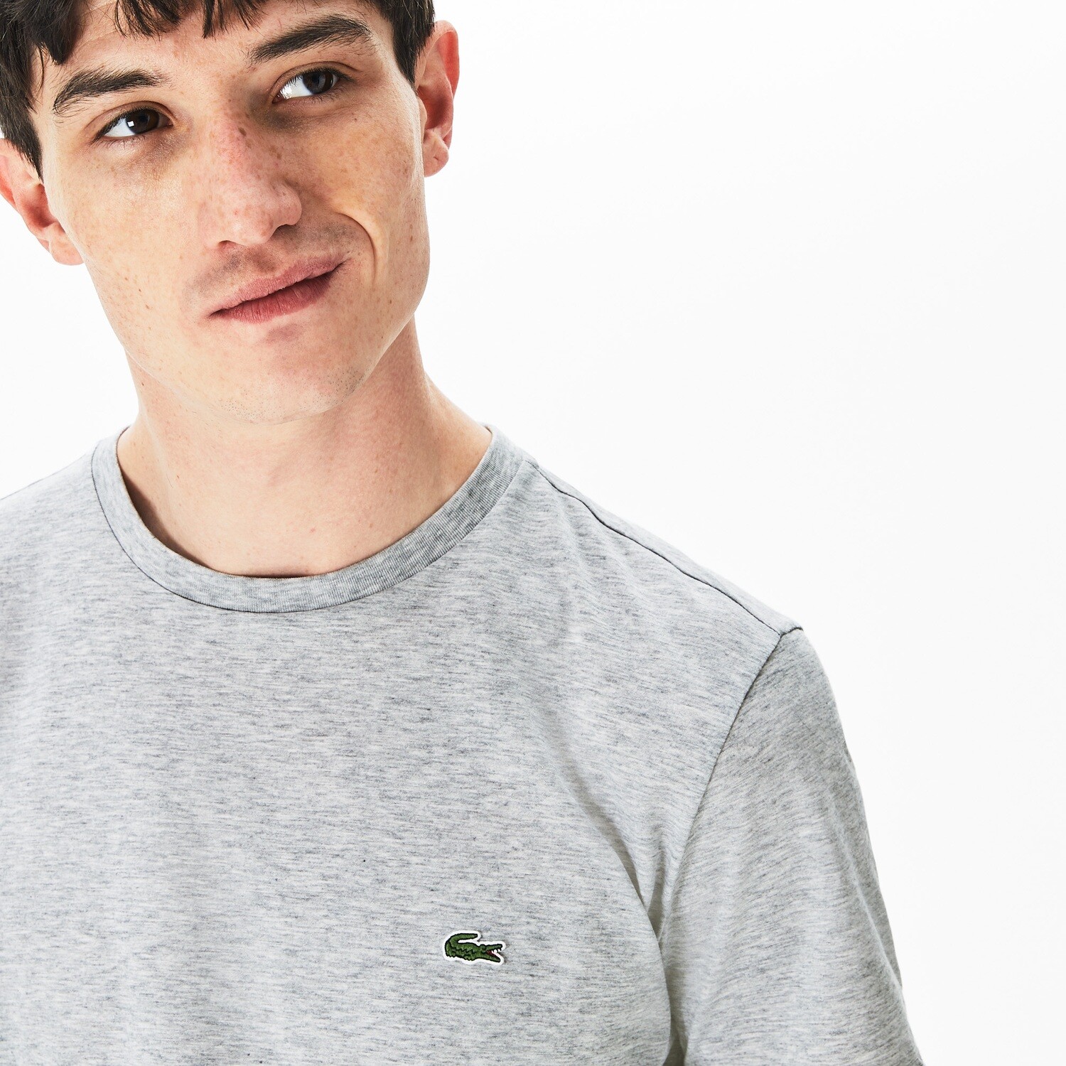 Lacoste TH6709 52 CCA Men’s Short Sleeve Regular Fit Round Neck T-Shirt – Grey Chine