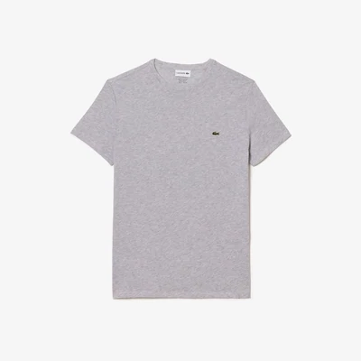 Lacoste TH6709 52 CCA Men’s SS Regular Fit Round Neck T-Shirt/ GREY CHINE