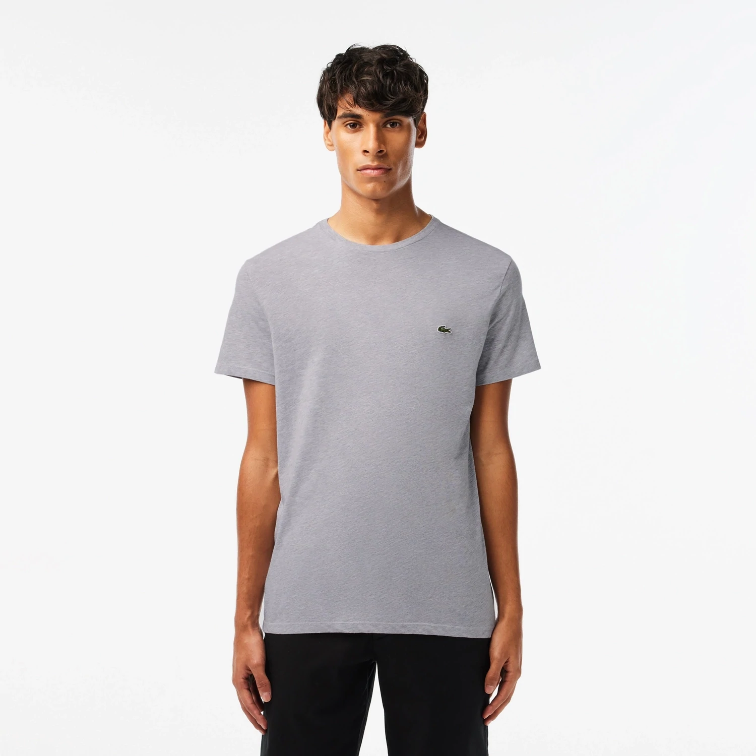 Lacoste TH6709 52 CCA Men’s Short Sleeve Regular Fit Round Neck T-Shirt – Grey Chine