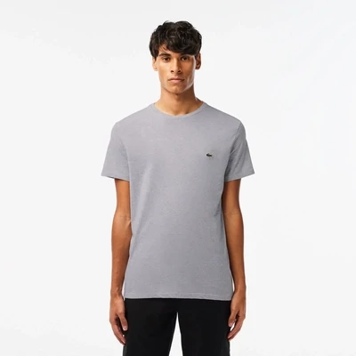 Lacoste TH6709 52 CCA Men’s SS Regular Fit Round Neck T-Shirt/ GREY CHINE