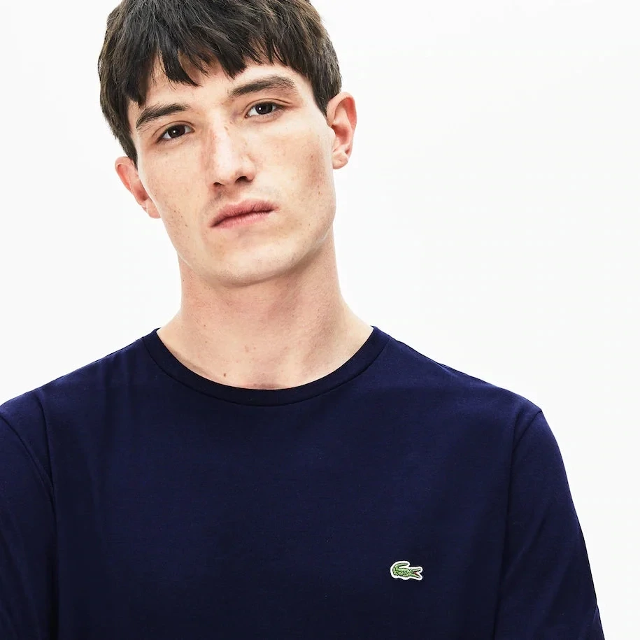 Lacoste TH6712 52 166 Men’s Long Sleeve Round Neck T-Shirt – Navy Blue