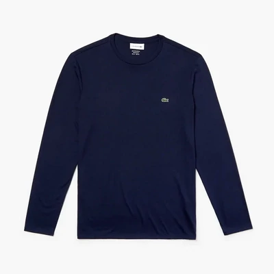 Lacoste TH6712 52 166 Men’s LS Round Neck T-Shirt/ NAVY BLUE