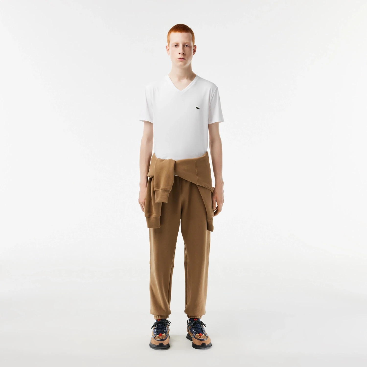 Lacoste TH6710 52 001 Men’s Short Sleeve Regular Fit V-Neck T-Shirt – White