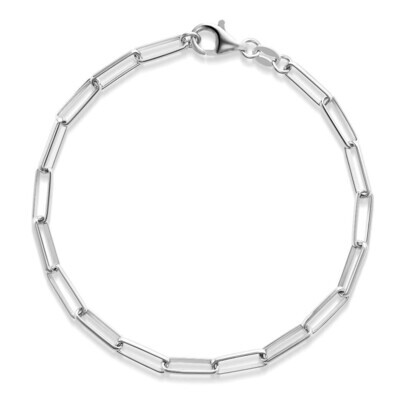 Miss Mimi 07-403614-01/00/S7.5 Sterling Silver Paper Clip Fine Link Bracelet