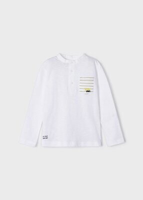 Mayoral 3158 Boys Long Sleeve white top island vibes