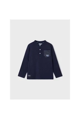 Mayoral 3158 Boy’s Navy Island Vibes Long Sleeve Shirt