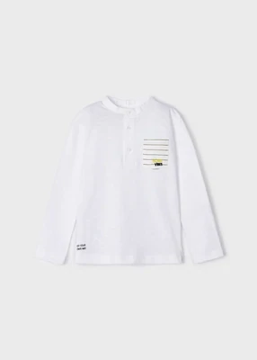 Mayoral 3158 Boys Long Sleeve white top island vibes