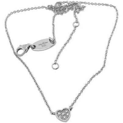 Little Miss Mimi 04-142652-01/00 Girl’s Sterling Silver & White CZ Heart Necklace