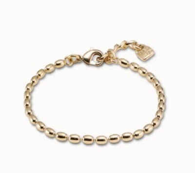 UNOde50 PUL2349ORO0000M 18kt Gold-Plated Small Oval Bead Bracelet