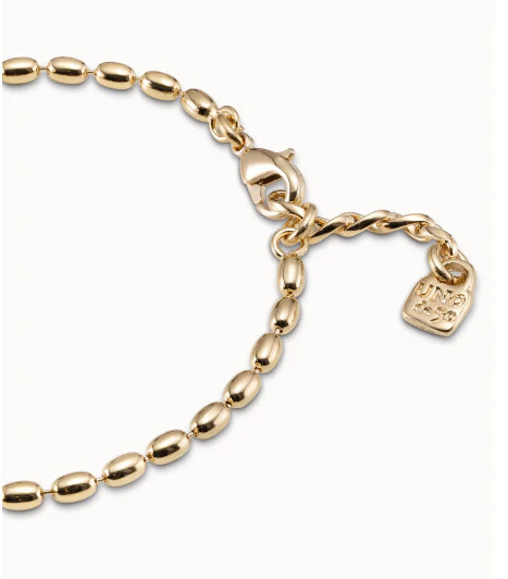 UNOde50 PUL2349ORO0000M 18kt Gold-Plated Small Oval Bead Bracelet