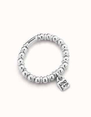 UNOde50 PUL2368MTL000 Sterling Silver Large Bead Elastic Bracelet - Bohemian/