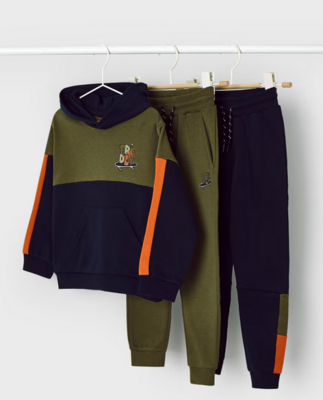 Mayoral 4872 Boy's Long Sleeve Hoodie & 2 Joggers Set 3PC
