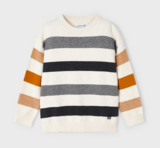 Mayoral 4325 Boy's Charcoal & Yellow Striped Sweater