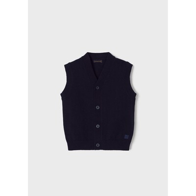 Mayoral 4327 boys youth sleeveless knit vest Marino with buttons