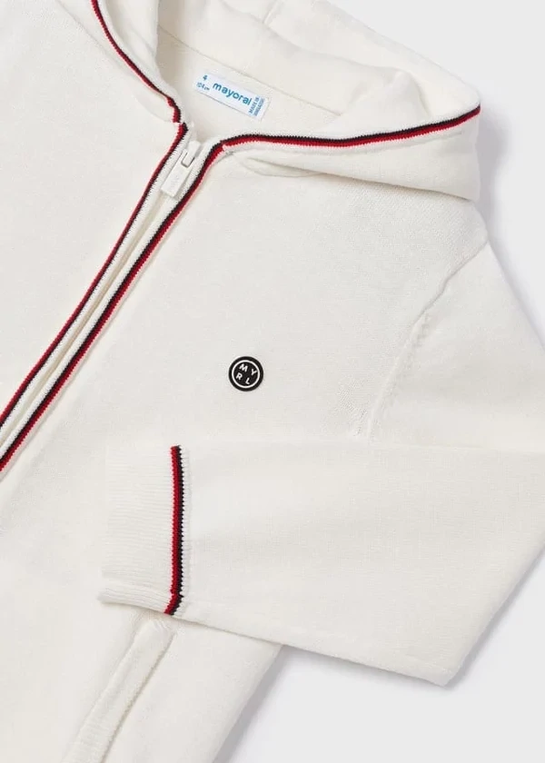 Mayoral 3351 Boys White Zip Up Hoodie