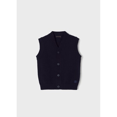Mayoral 4327 boys junior sleeveless knit vest Marino with buttons
