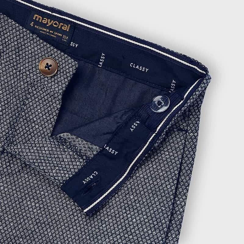 Mayoral 3247, Navy and White Boys Dressy Shorts