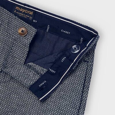 Mayoral 3247, Navy and White Boys Dressy Shorts