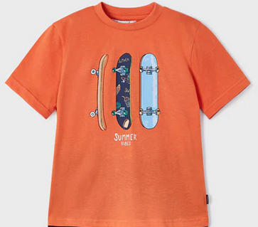 Mayoral 3676 Boy’s Short Sleeve Skateboard T-Shirt – Pomelo 5