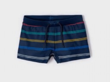 Mayoral 3662 Boy’s Striped Swim Trunks w/ Drawstring Waist /PACIFICO