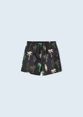 Mayoral 3684 Boys printed swim shorts in black