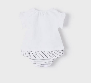 Mayoral 1625, Girls Bear T-shirt with Stripped bottom