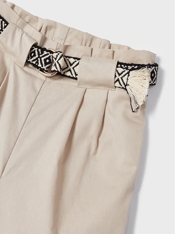 Mayoral 3506 Girls Beige Pants With Belt