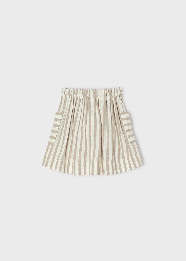 Mayoral 3903 Girl’s Linen Striped Skirt w/ Adjustable Waist & Pockets – Raiz