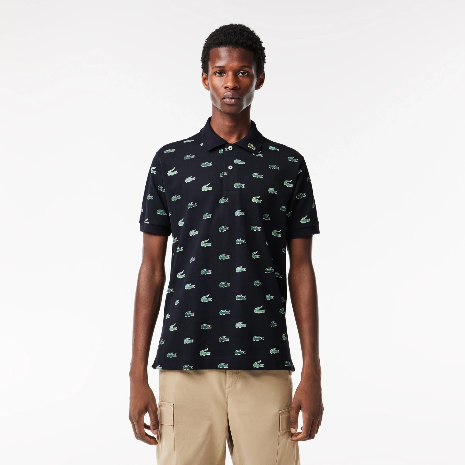 Lacoste PH3562 52 HDE Men's Short Sleeve Classic Fit Polo Shirt – Navy- Logo