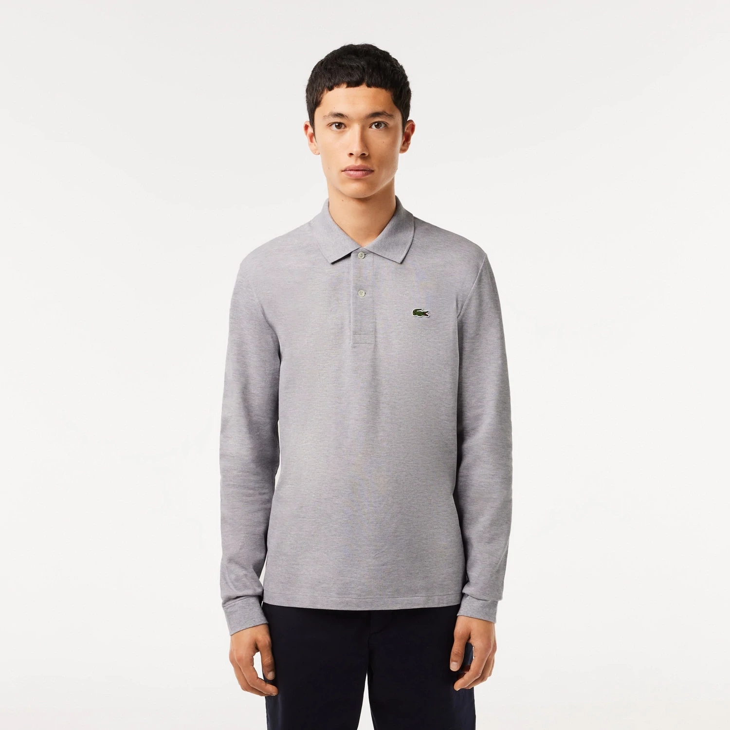 Lacoste L1313 52 CCA Men’s Long Sleeve Classic Fit Polo Shirt – Chine Grey