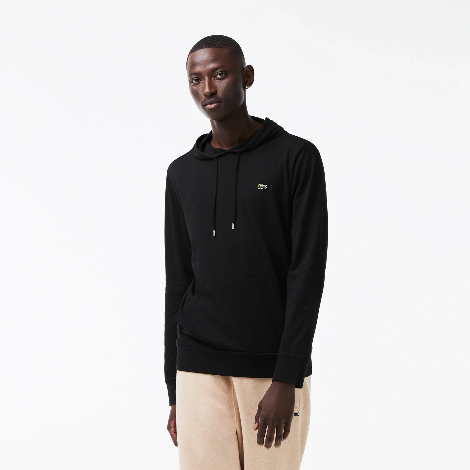 Lacoste TH9349 52 031 Men’s Long Sleeve Regular Fit Hoodie T-Shirt – Black