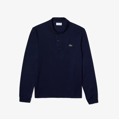 Lacoste L1312 52 Men’s LS Classic Fit Polo Shirt/ NAVY BLUE