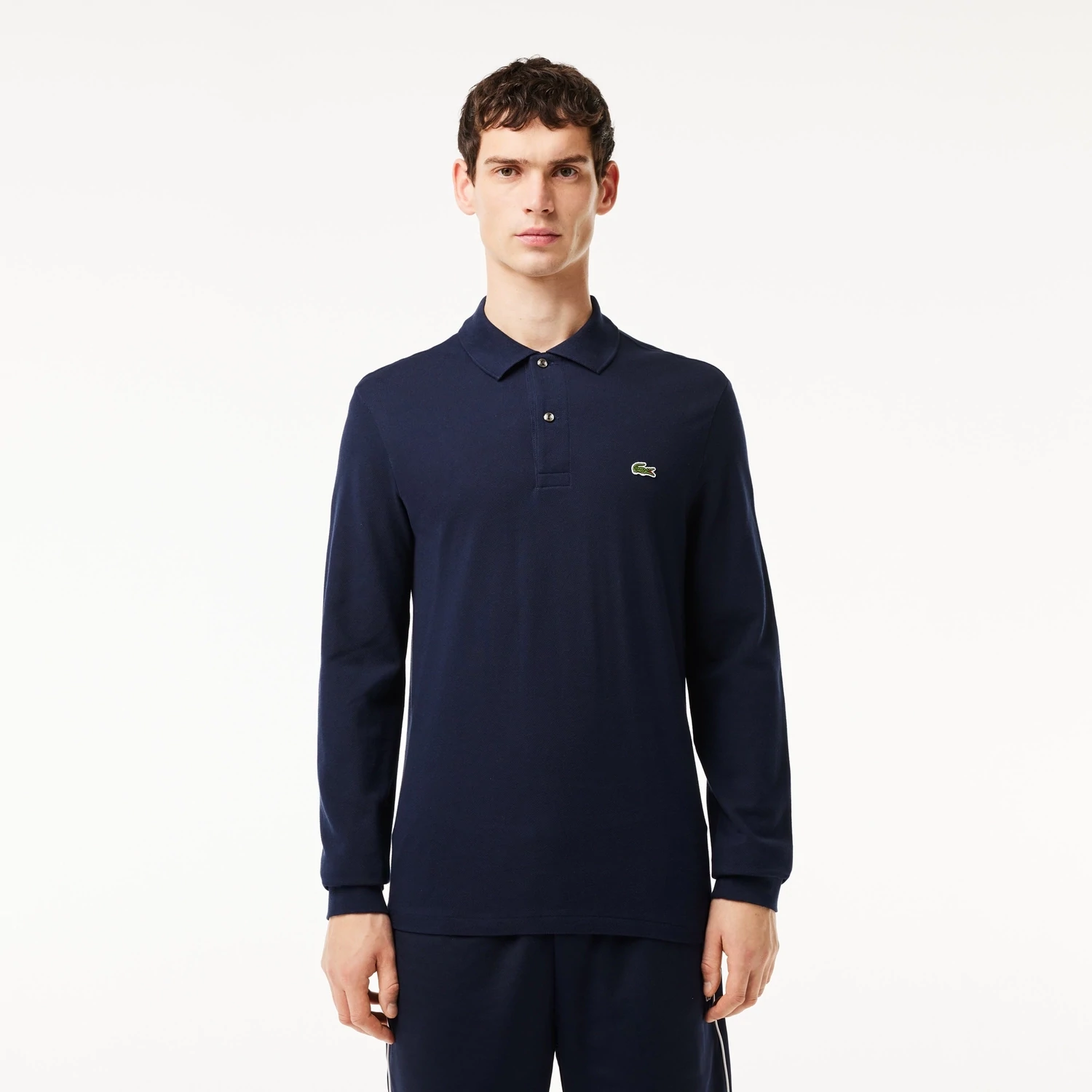 Lacoste L1312 52 Men’s Long Sleeve Classic Fit Polo Shirt – Navy Blue