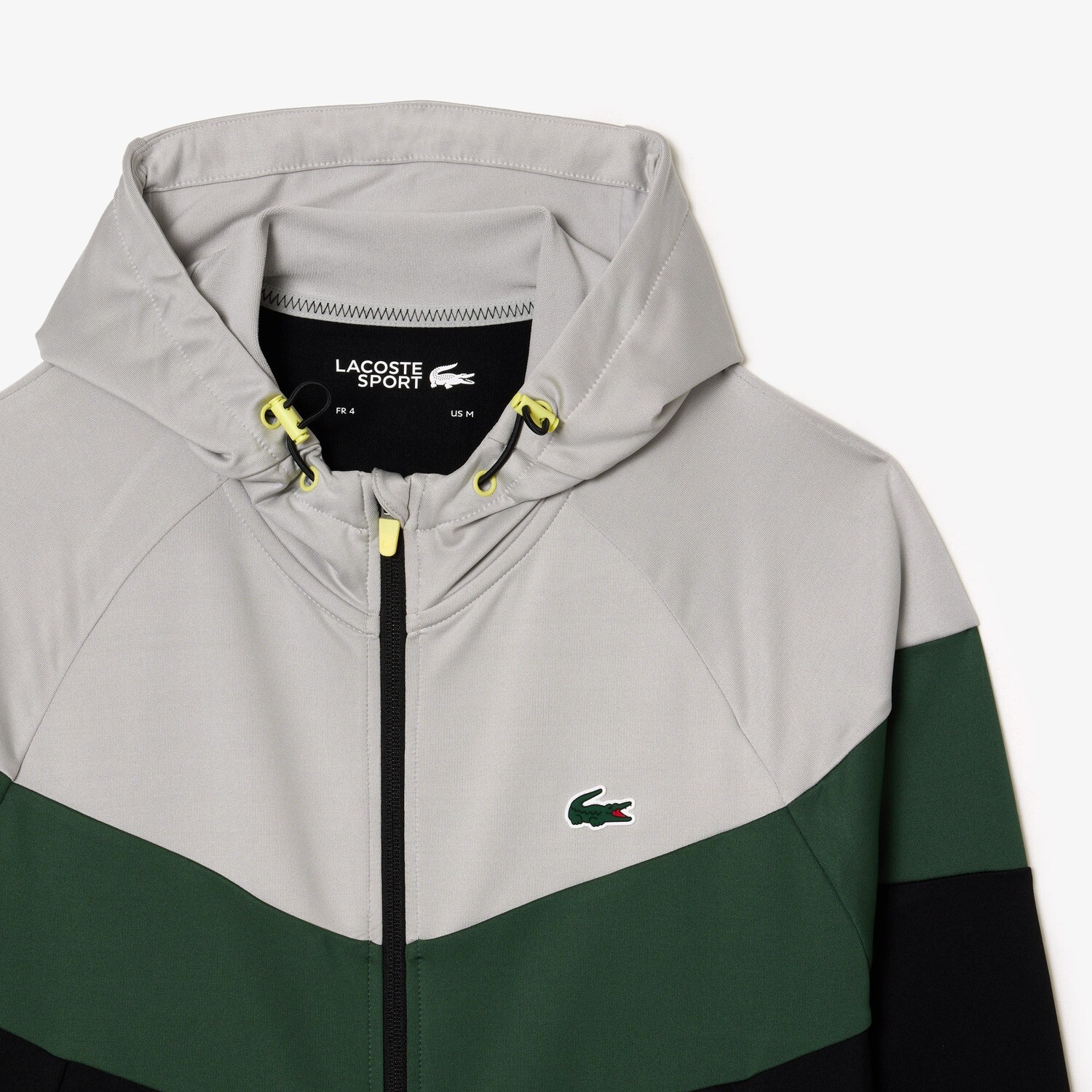 Lacoste SH1088 52 M4I Men's Long Sleeve Zip-Up Hoodie – Grey- Dark Green- Black