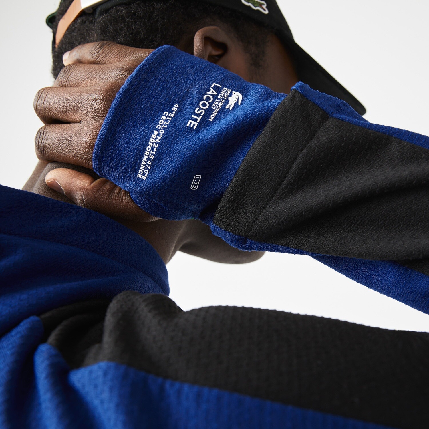 Lacoste SH0828 52 PWH Men’s Long Sleeve Coordinates Logo Zip-Up Hoodie /BLUE – Black