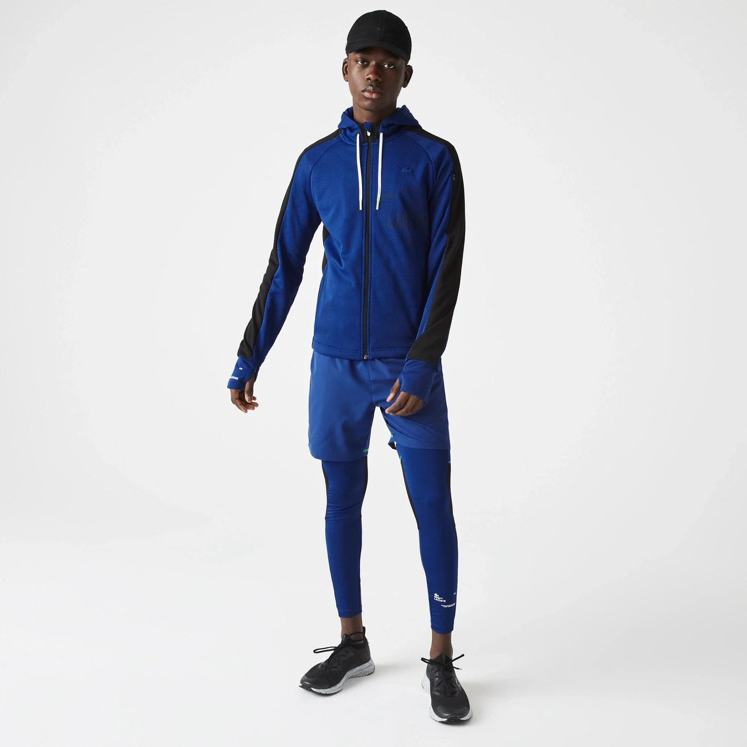 Lacoste SH0828 52 PWH Men’s Long Sleeve Coordinates Logo Zip-Up Hoodie /BLUE – Black