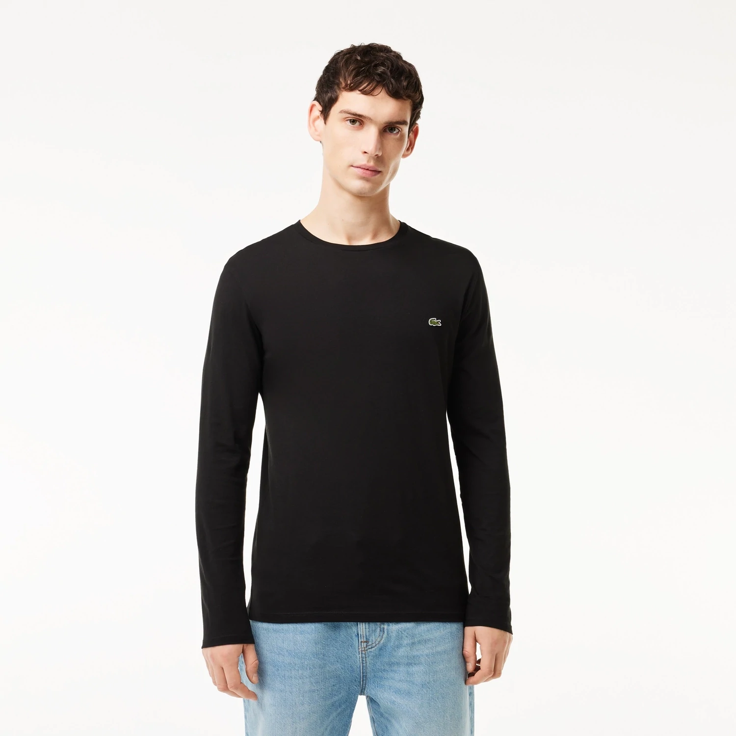 Lacoste TH6712 52 031 Men’s Long Sleeve Round Neck T-Shirt – Black