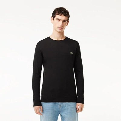 Lacoste TH6712 52 031 Men’s LS Round Neck T-Shirt/ BLACK