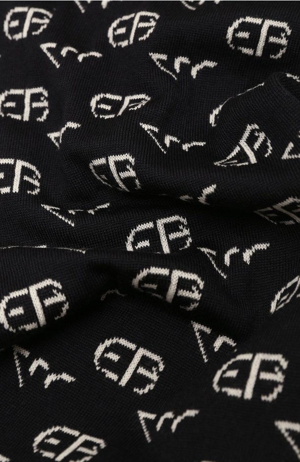 Armani 407518 2F481 Boy’s Knitted Hat & Scarf w/ Logo Detail Set 2PC – Navy Blue