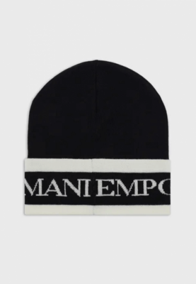 Armani 404660 2F482 Boy’s Beanie Hat w/ Logo Detail – Navy Blue