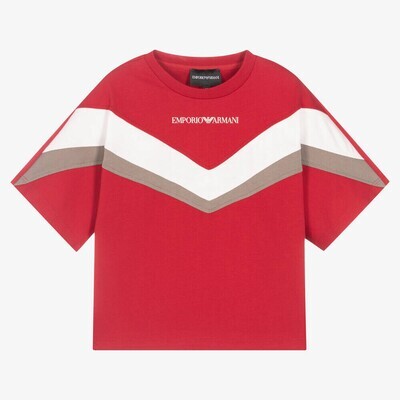 Armani 3R4TJV 1JWZZ Boy’s Short Sleeve Chevron Logo T-Shirt