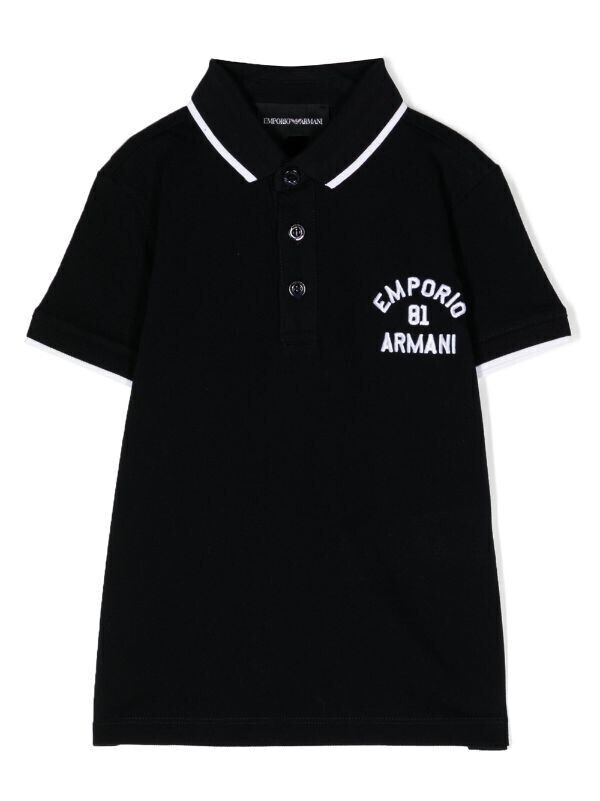 Armani 3R4FJ7 1JTKZ Boy's Short Sleeve EA Logo Detail Polo