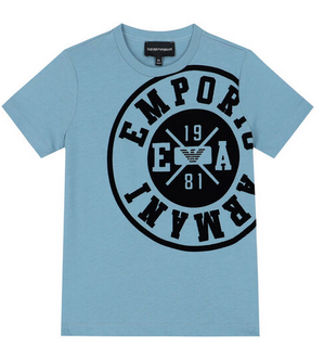 Armani 6L4DJ5 4J54Z Boy’s Short Sleeve Logo Print T-Shirt