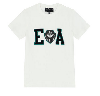 Armani 6L4DJ5 4J54Z Boy’s Short Sleeve Logo Print T-Shirt