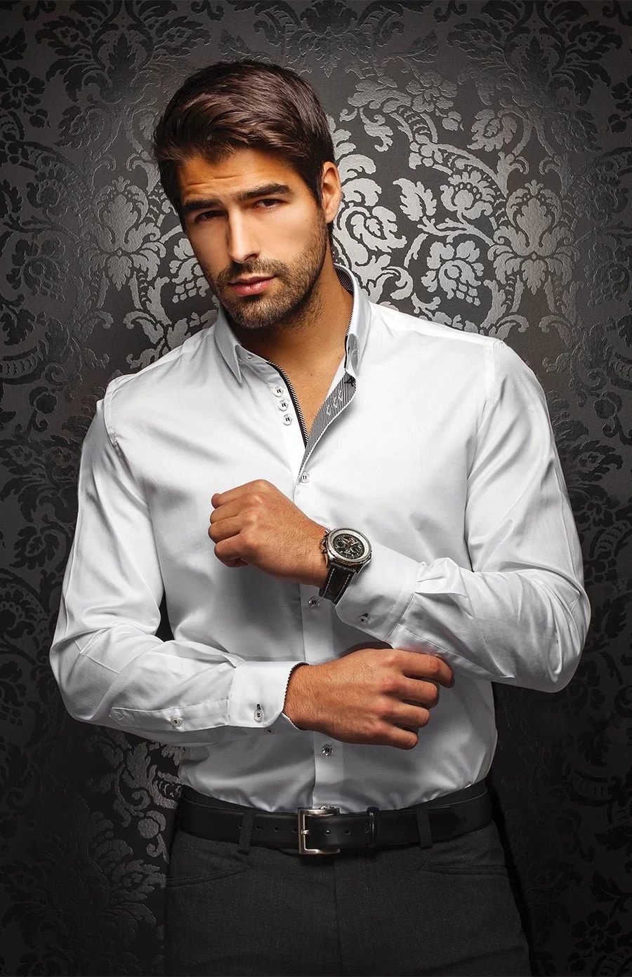 Au Noir FERRE Men’s Long Sleeve Dress Shirt