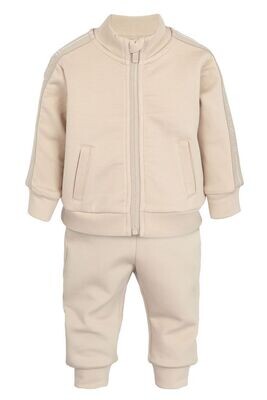Armani 6LHVJ1 1JHSZ Baby Boy’s Tracksuit Set w/ Logo Tape Trim 2PC – Beige