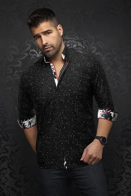 Au Noir PAJARO Men’s Long Sleeve Dress Shirt