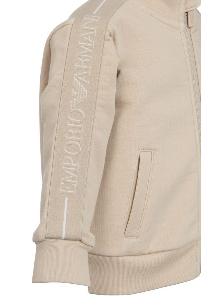 Armani 6LHVJ1 1JHSZ Baby Boy’s Tracksuit Set w/ Logo Tape Trim 2PC – Beige